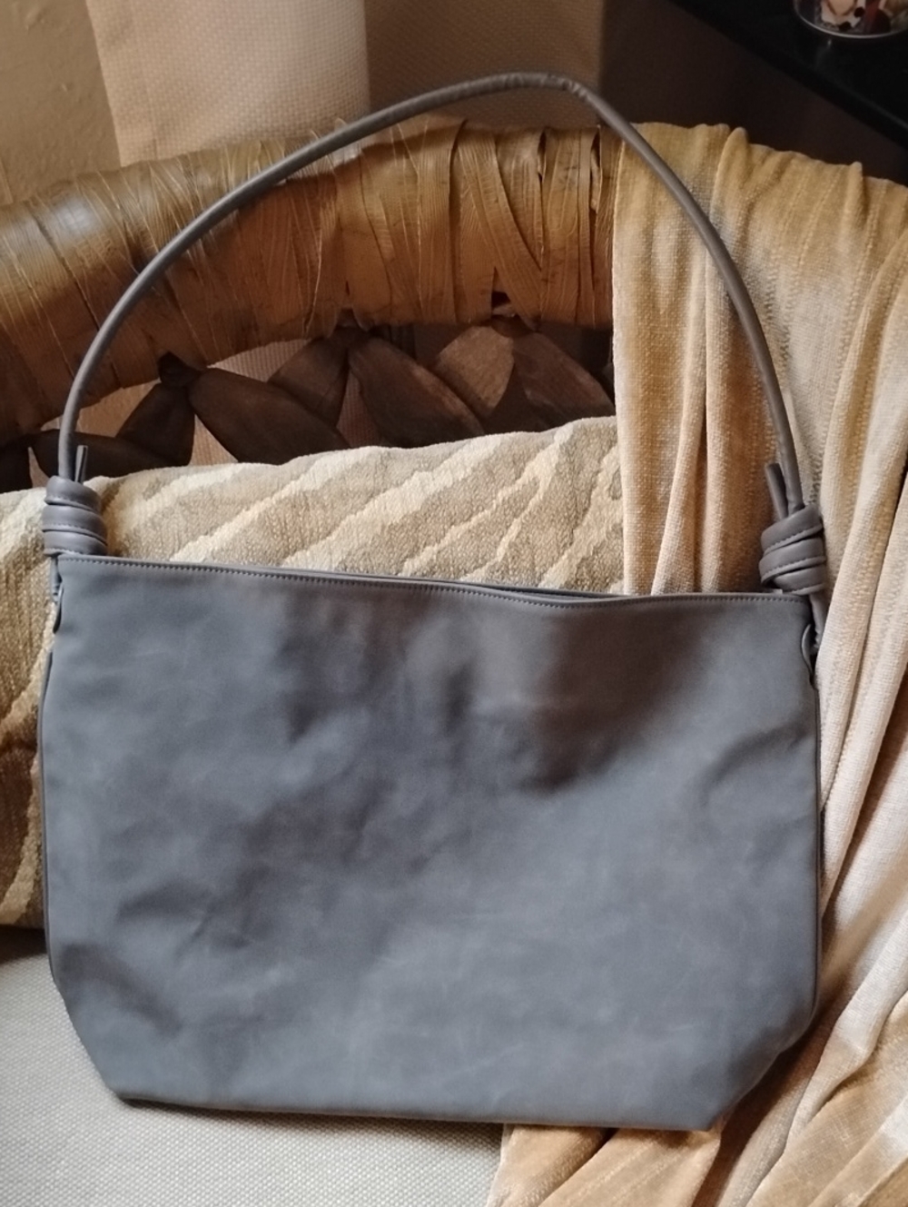 8 Other Reasons Gray Leather-look Shoulder Bag/Tote